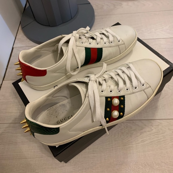 Gucci Ace Studded Leather Sneaker - Picture 6 of 16